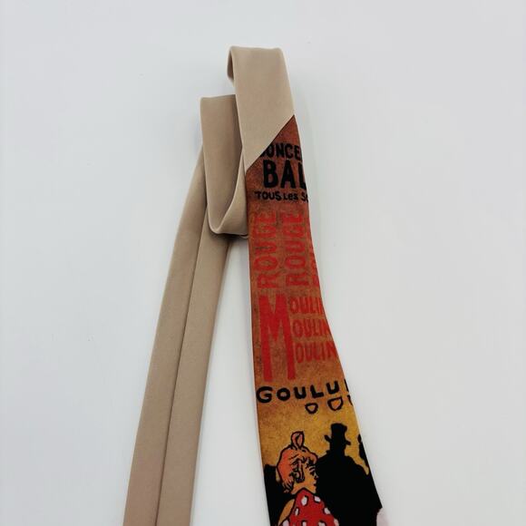 Vintage Ralph Marlin Moulin Rouge gray 1987 Necktie Rare 80’s VTG - Picture 5 of 5